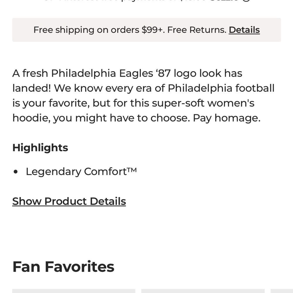 Homage Philadelphia Eagles Women's Philadelphia Eagles '87 Hoodie NFL hoodie - Picture 2 of 7